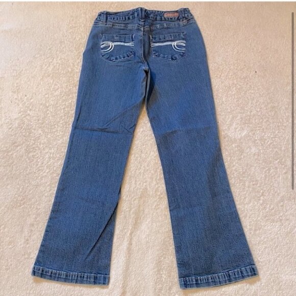Vintage Foxy Jeans Med Wash Flare Y2K Mid Rise 8 - Picture 2 of 10